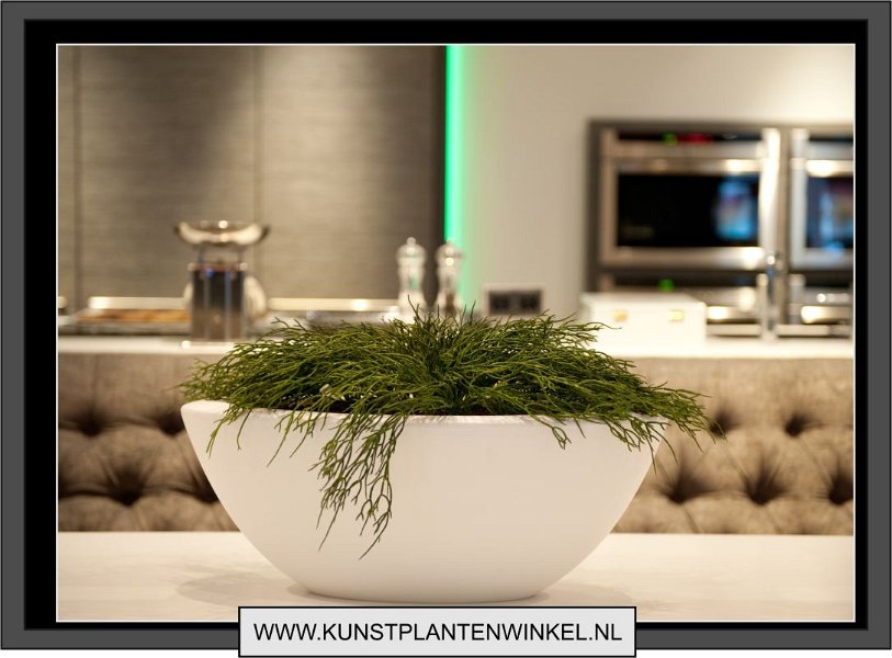 wit ovaal met wit euphorbia hanger